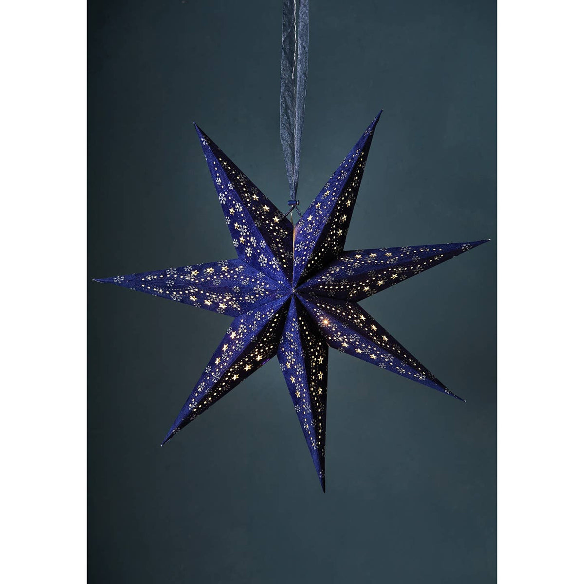 7-Arm Velvet Star with Glitter & Led's