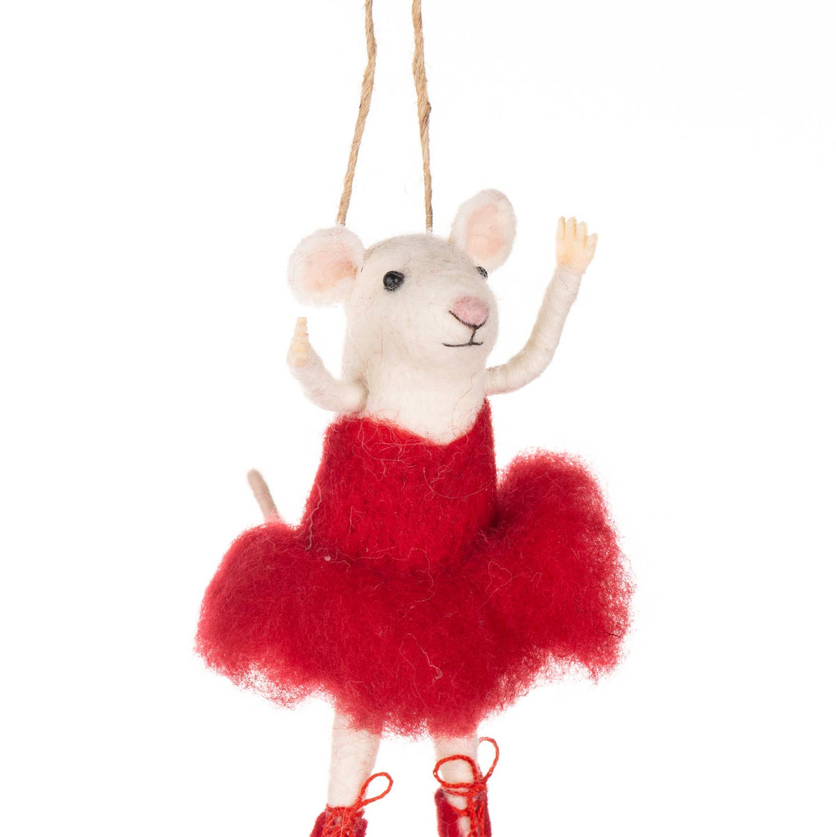 Red Tutu Felt Mouse Hanging Decoration