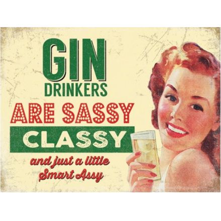 Gin Drinkers Metal Sign