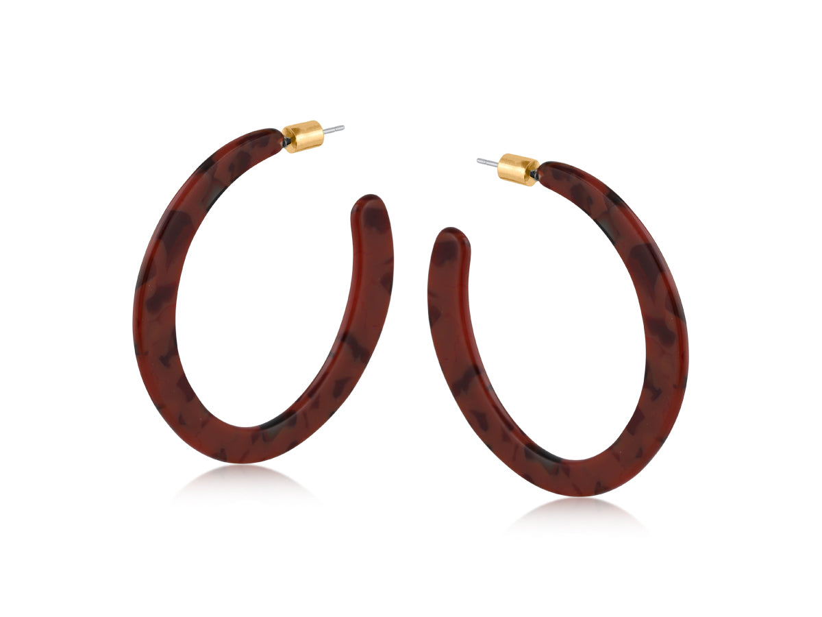 Oleandre Resin Statement Cut Out Hoop Earrings