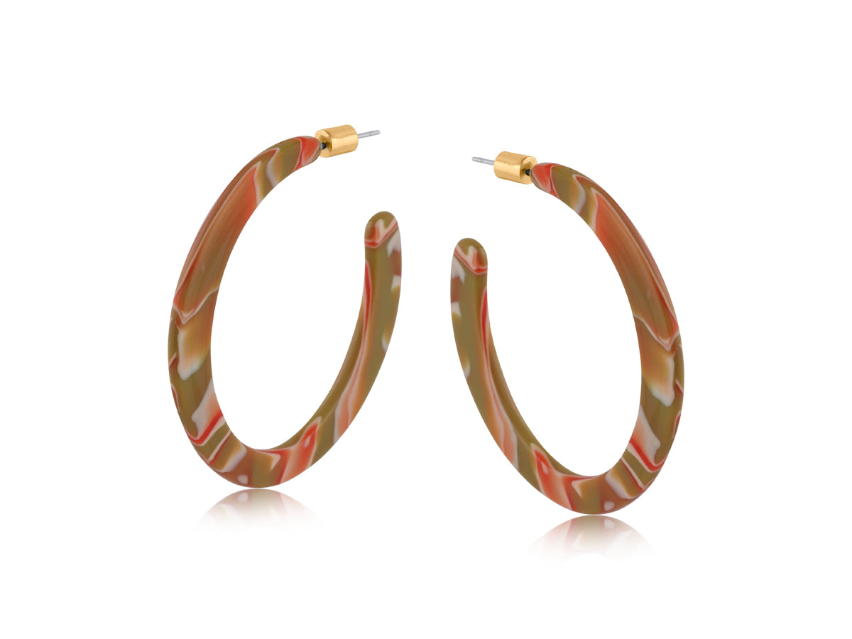 Oleandre Resin Statement Cut Out Hoop Earrings