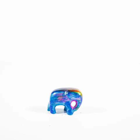 Elephant Ornament, Trunk down  - Rainbow