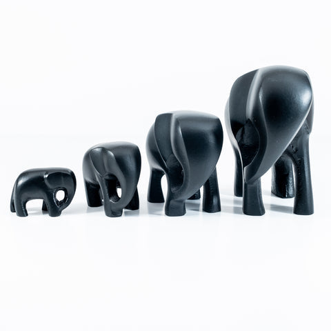 Elephant Ornament, Trunk down  - Matt Black