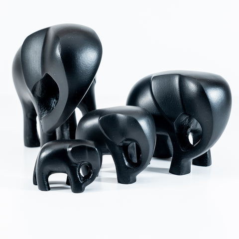 Elephant Ornament, Trunk down  - Matt Black