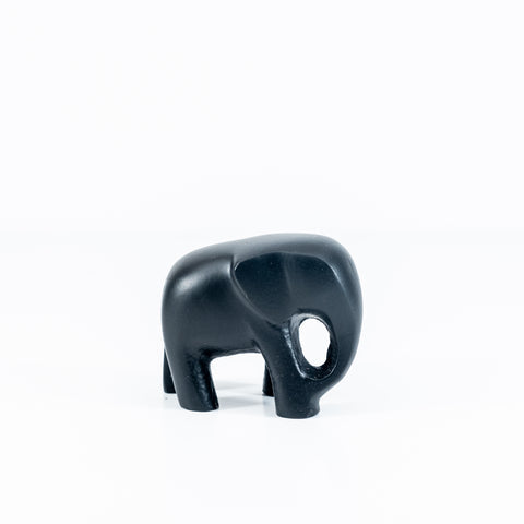 Elephant Ornament, Trunk down  - Matt Black