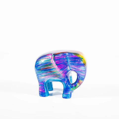 Elephant Ornament, Trunk down  - Rainbow