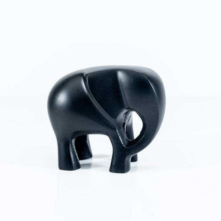 Elephant Ornament, Trunk down  - Matt Black