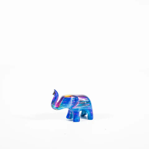 Elephant Ornament, Trunk Up  - Rainbow