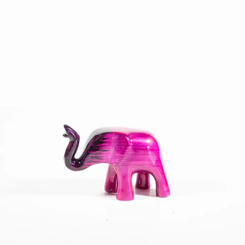 Elephant Ornament, Trunk Up  - Brushed Pink