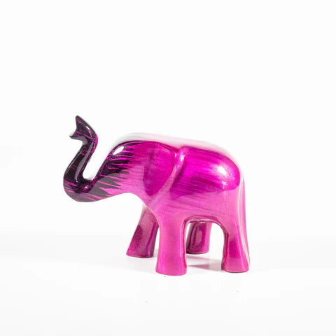 Elephant Ornament, Trunk Up  - Brushed Pink
