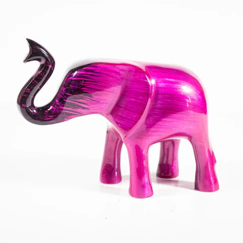 Elephant Ornament, Trunk Up  - Brushed Pink