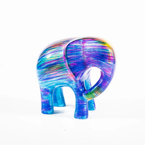 Elephant Ornament, Trunk down  - Rainbow
