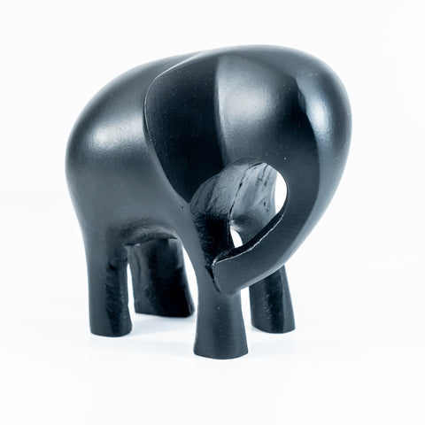 Elephant Ornament, Trunk down  - Matt Black