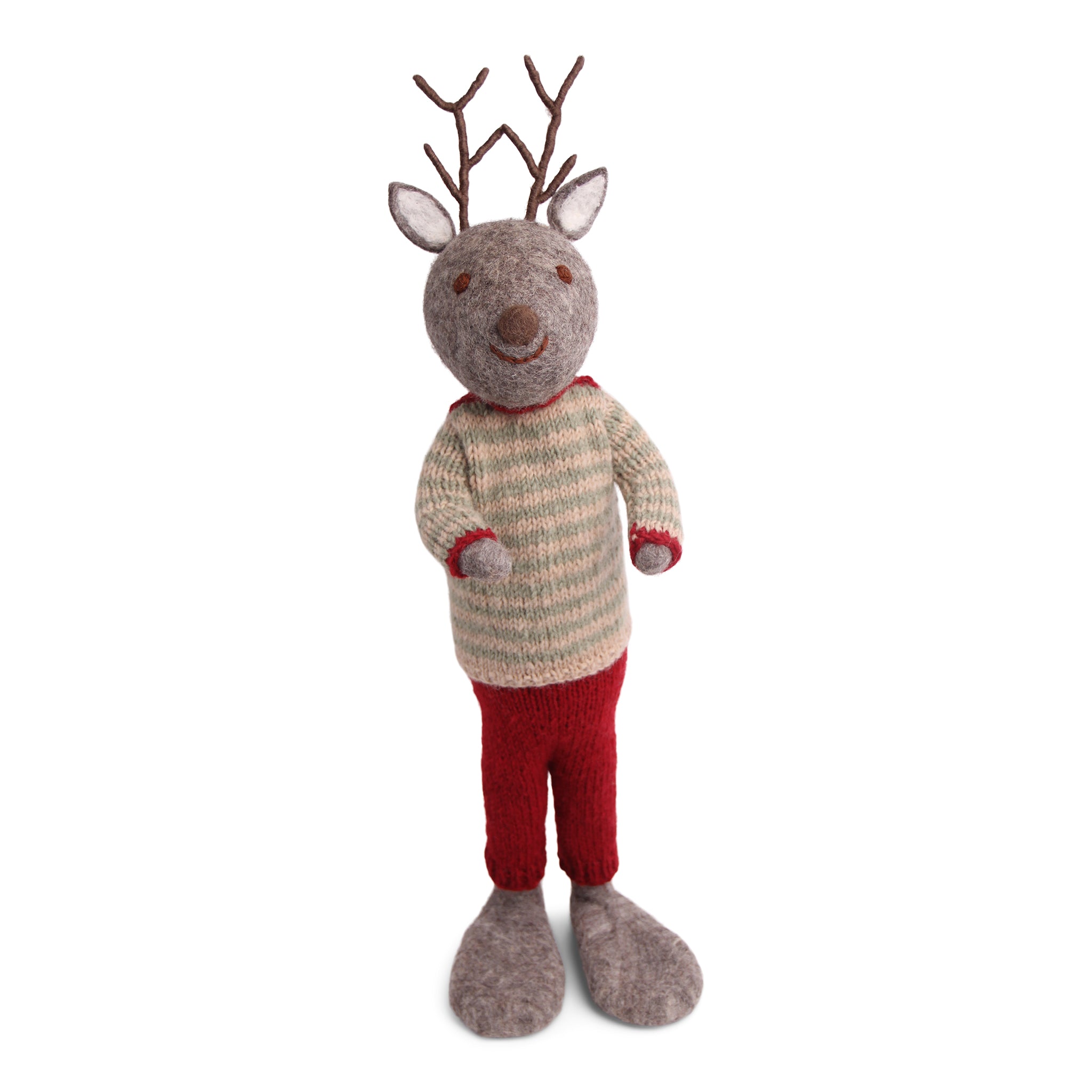 60CM Grey Boy Deer with Trousers & Sweater Decoration