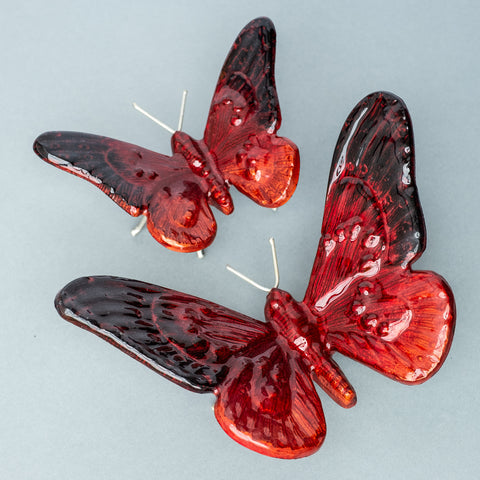 Butterfly Ornament - Brushed Red