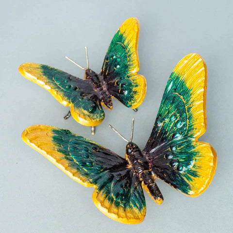 Butterfly Ornament - Gold & Green