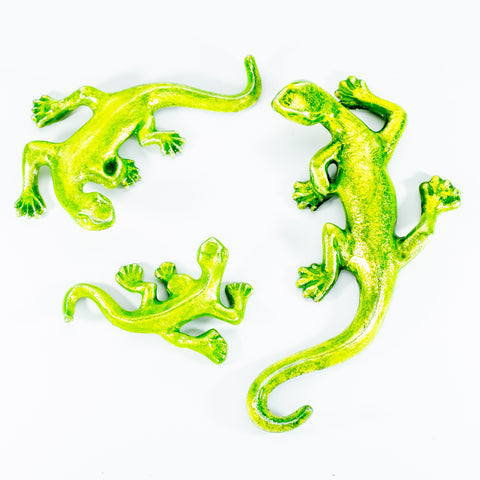 Gecko Ornament - Glitter Lime