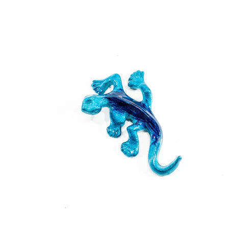 Gecko Ornament - Brushed Aqua