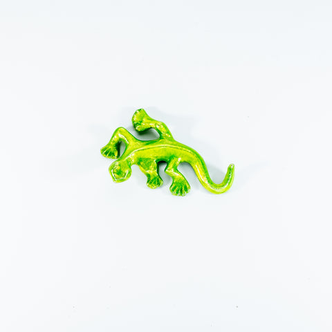 Gecko Ornament - Glitter Lime