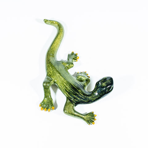 Gecko Ornament - Brushed Lime