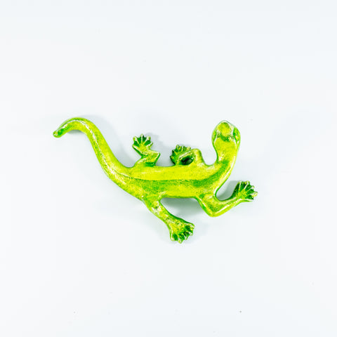 Gecko Ornament - Glitter Lime