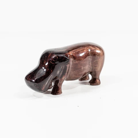 Hippo Ornament - Brushed Brown