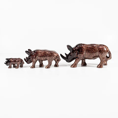 Rhino Ornament - Brushed Brown