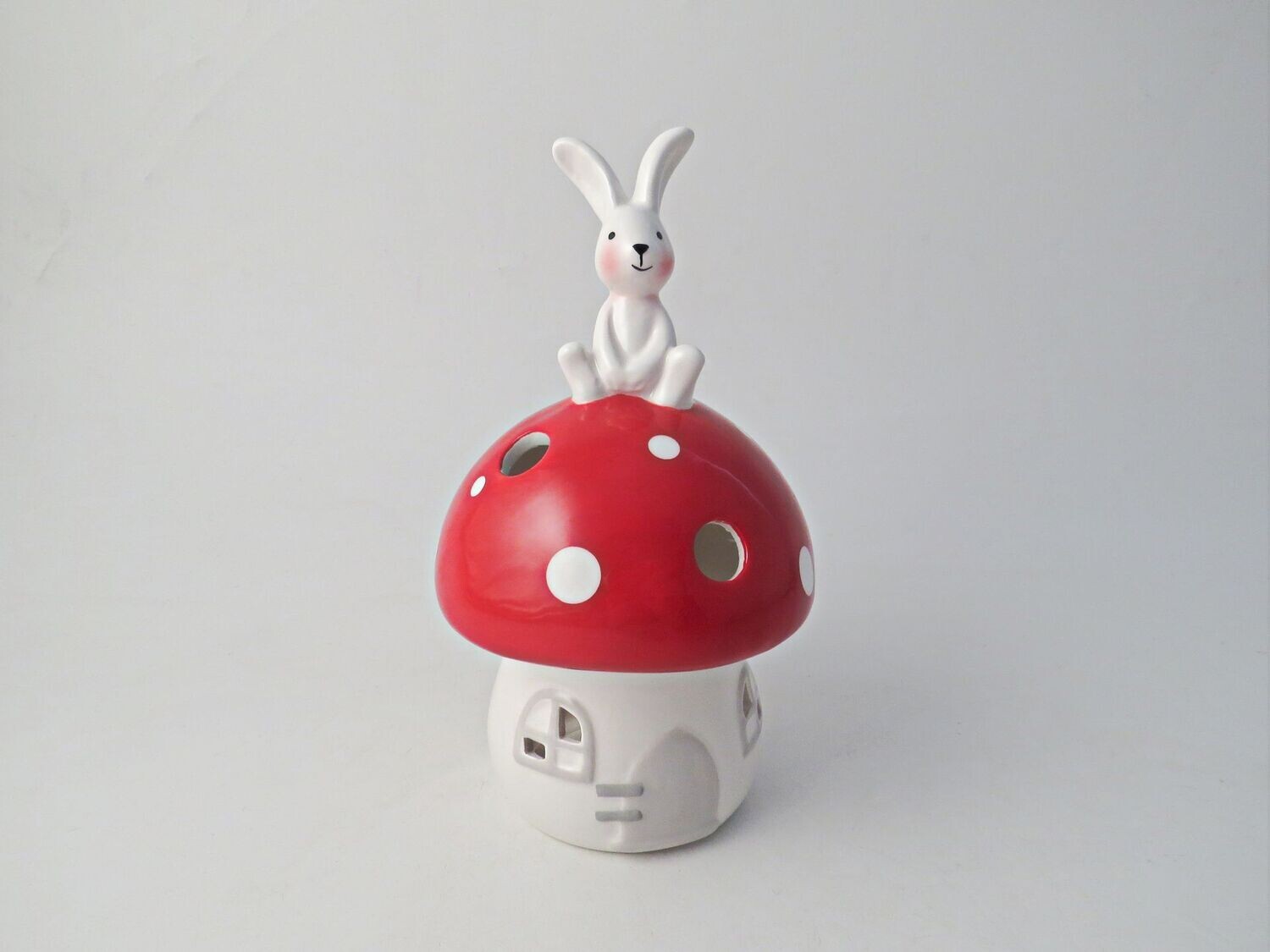 Rabbit On Mushroom Tealight Holder