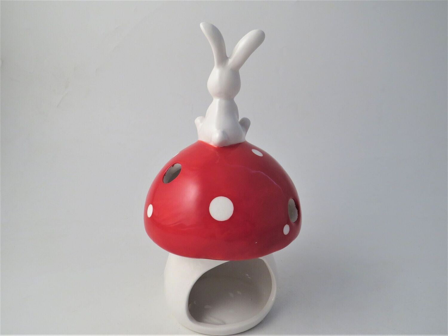 Rabbit On Mushroom Tealight Holder