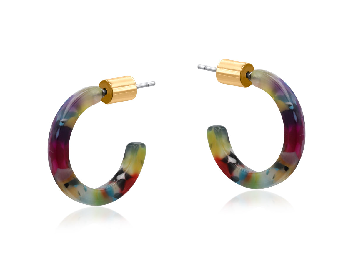 Calliope Petite Hoop Resin Earrings