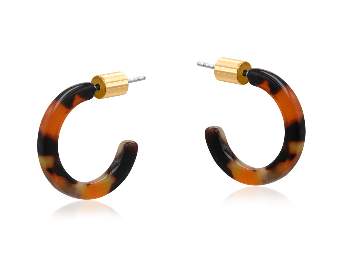 Clio Petite Hoop Resin Earrings