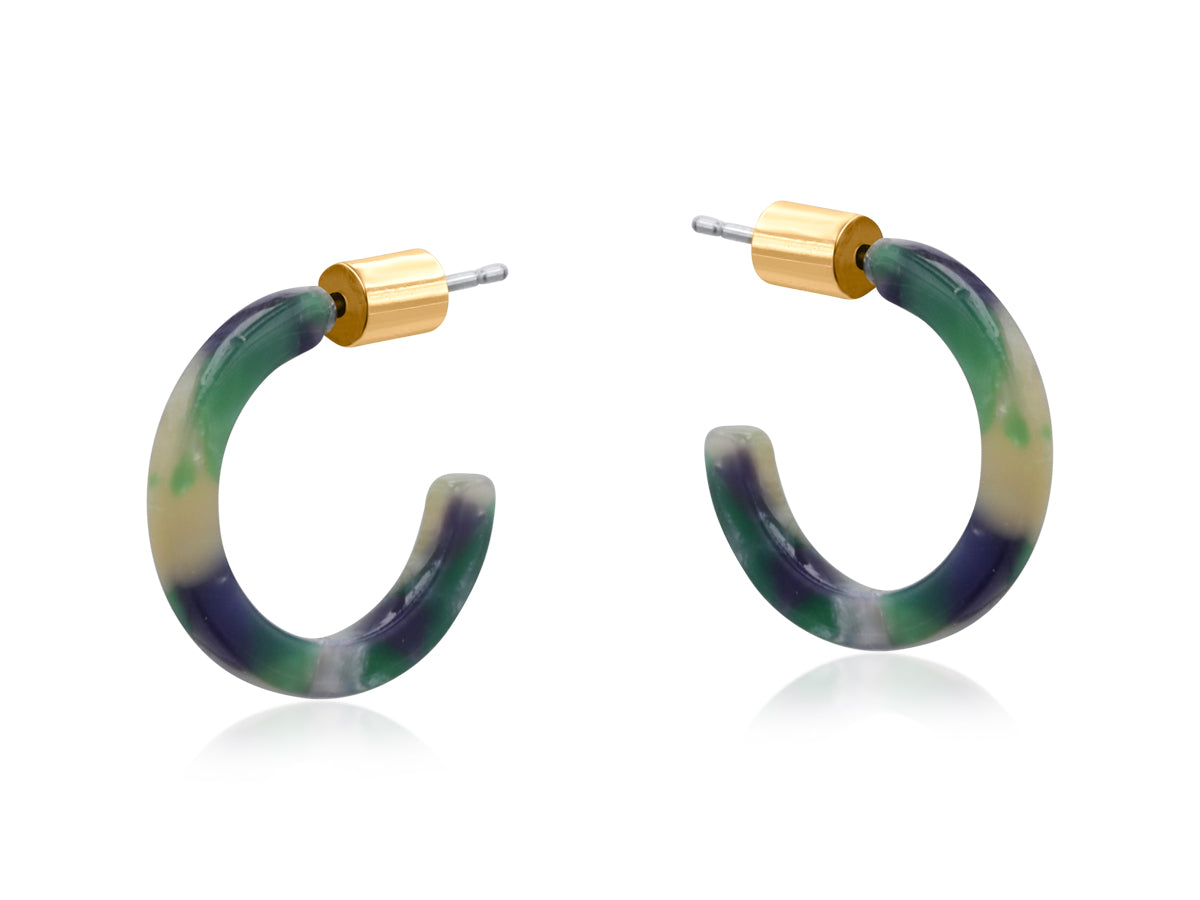Clio Petite Hoop Resin Earrings