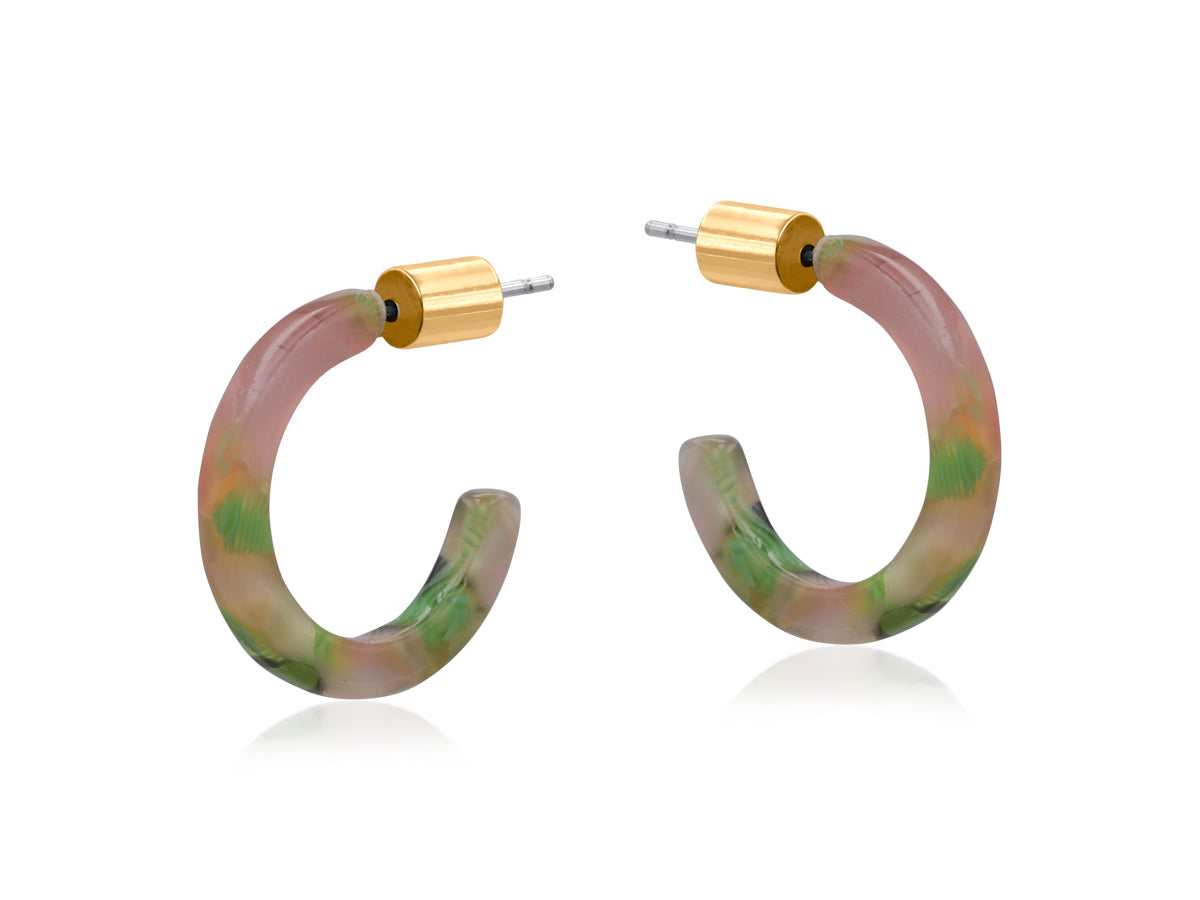 Euterpe Petite Hoop Resin Earrings