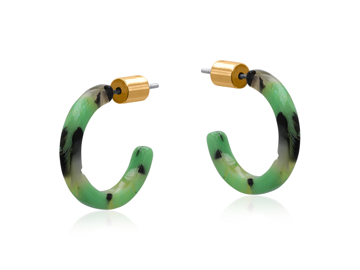 Euterpe Petite Hoop Resin Earrings