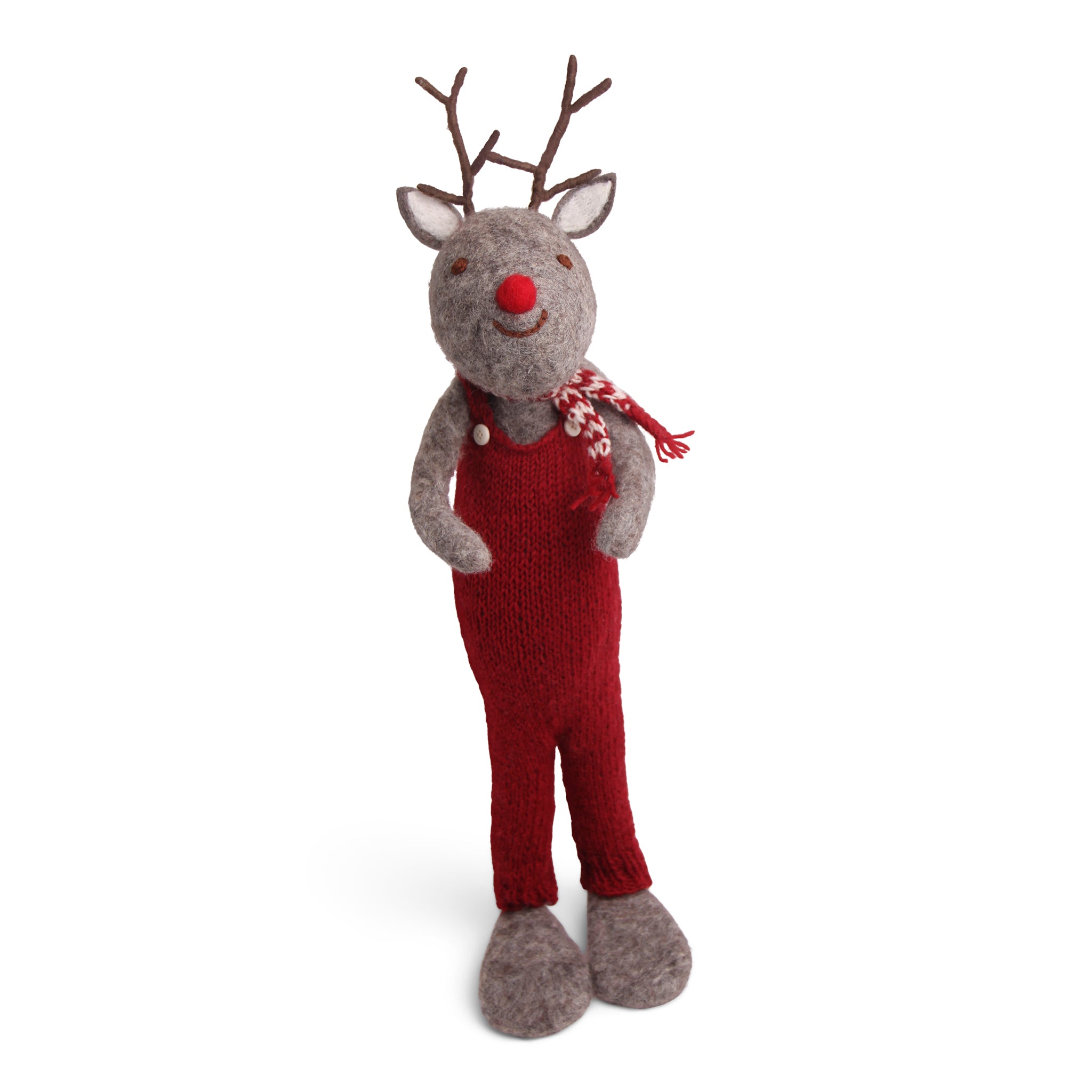 60 Cm Grey Rudolf with Red Trousers