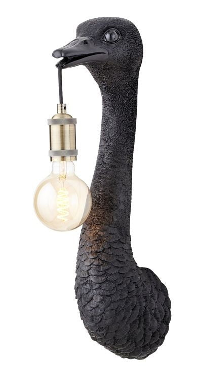 Ostrich Matt Black Wall Lamp