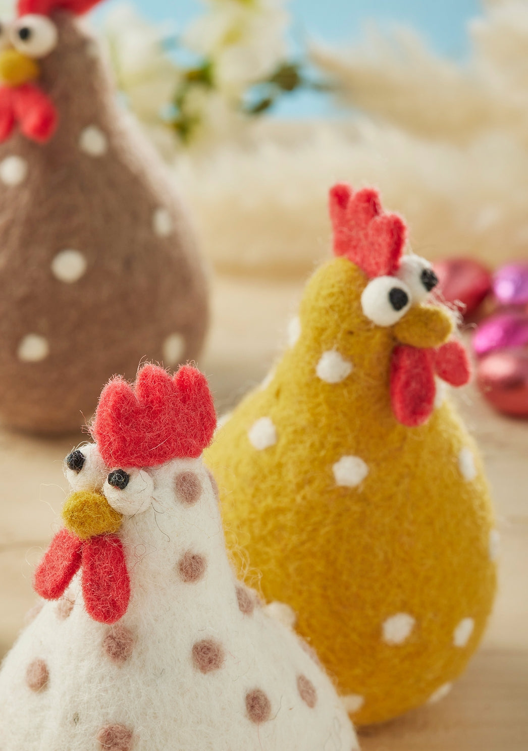 Felt Funny Chicken Standing Decoration