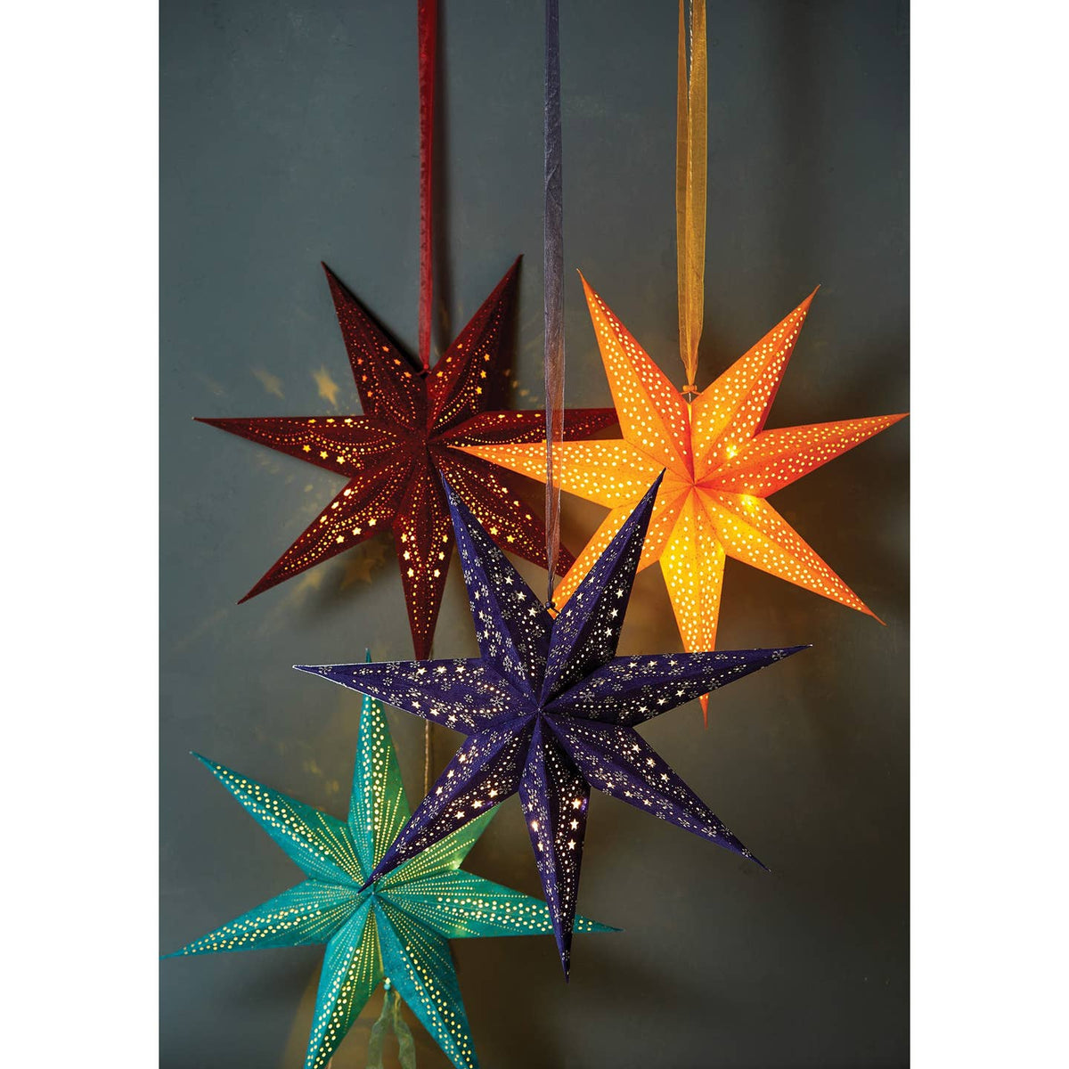 7-Arm Velvet Star with Glitter & Led's