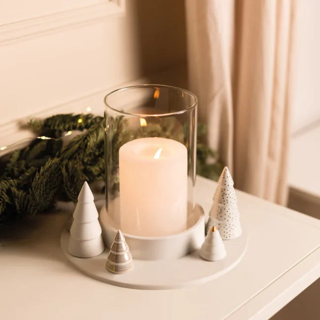 Fir Tree Hurricane Candle Lantern