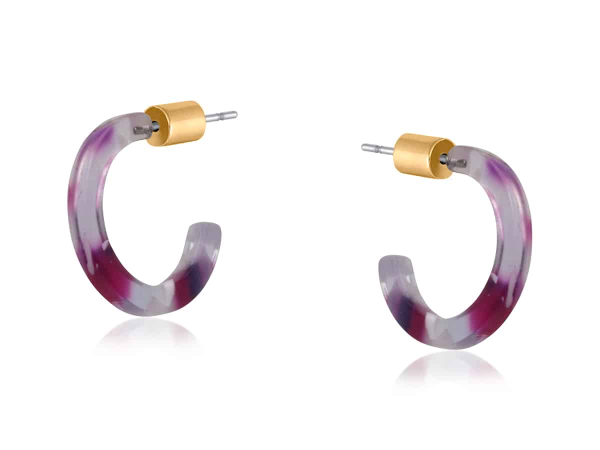 Clara Petite Resin Hoop Earrings