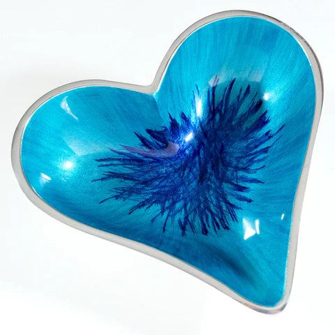 Heart Dish Large- Brushed Aqua
