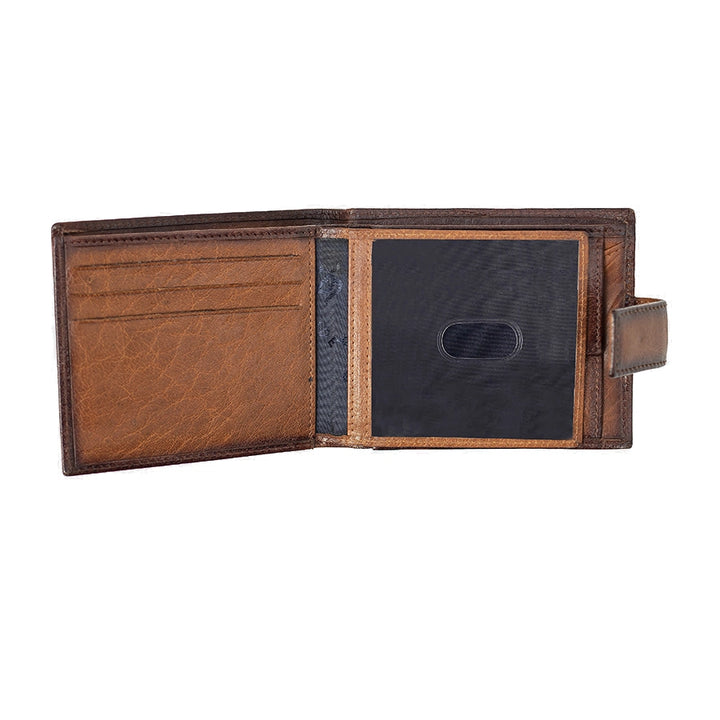 Carlton Large Notecase Tab Wallet - Chestnut Brown