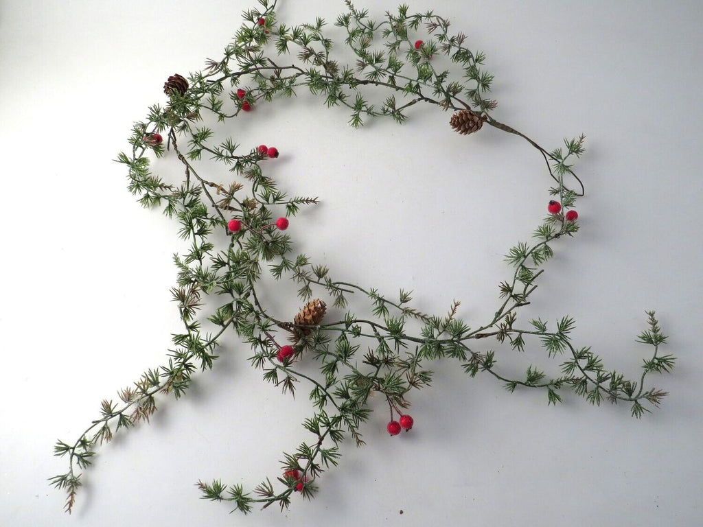 Garland with Red Berries And Tendrils