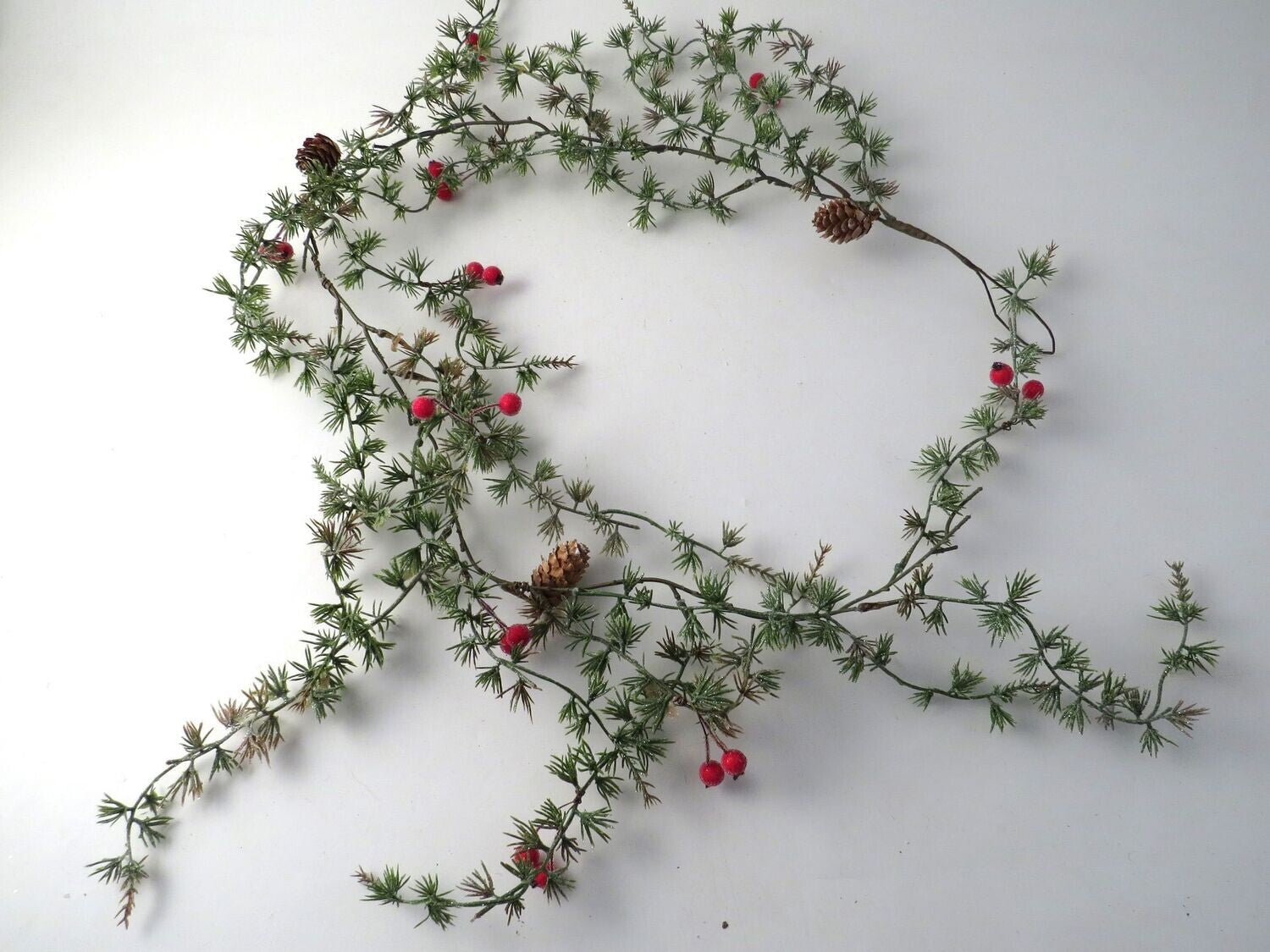 Garland with Red Berries And Tendrils