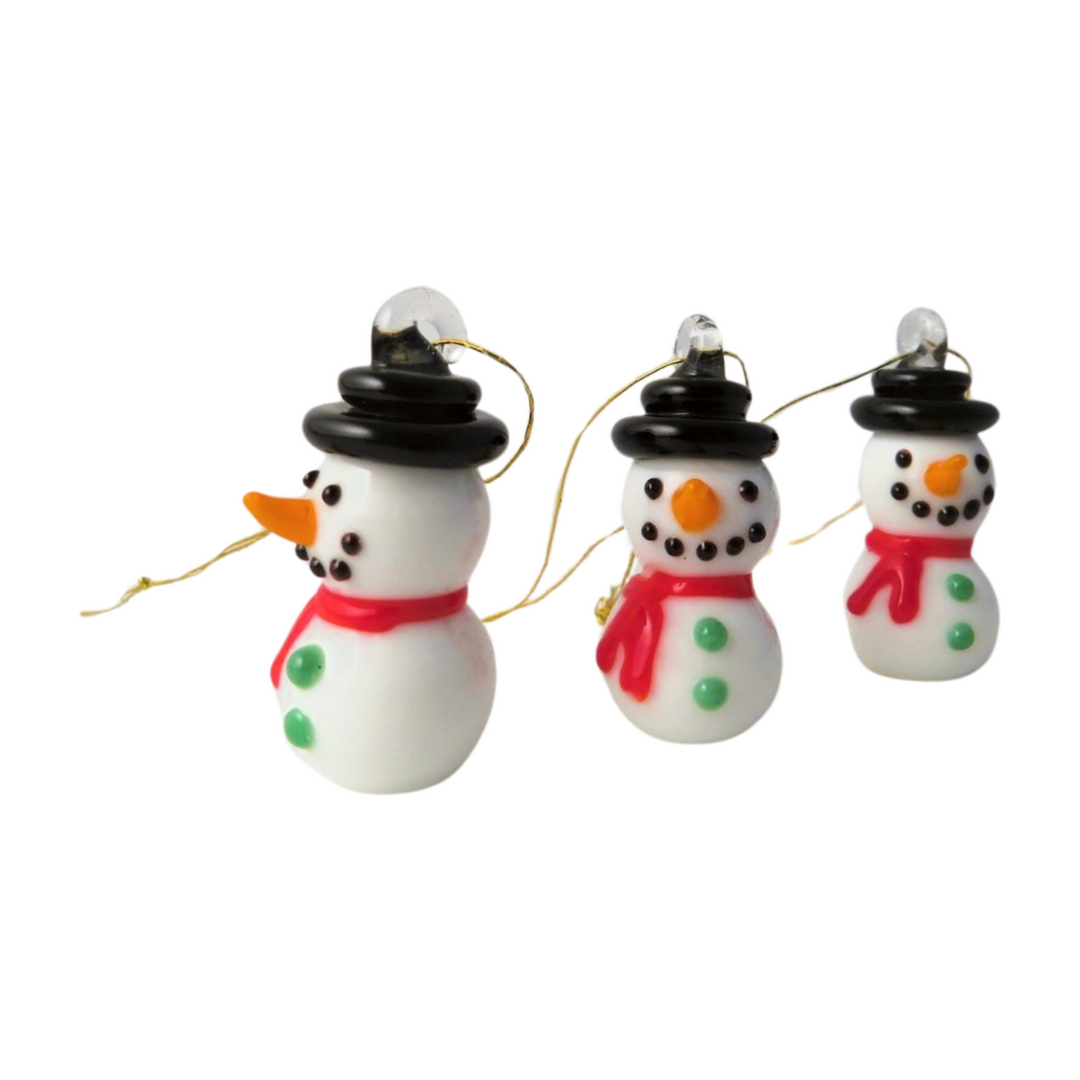 Mini Glass Snowman Tree Decoration