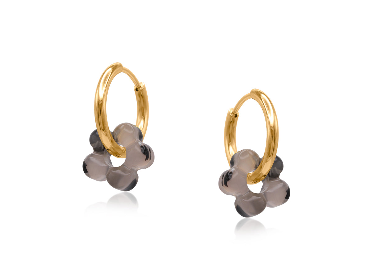 Isla Resin Flower Huggie Petite Earrings
