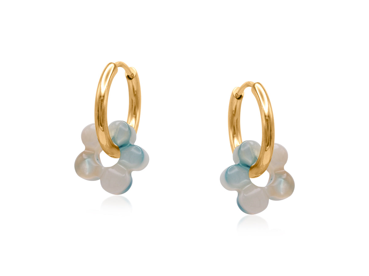 Freya Resin Flower Huggie Petite Earrings