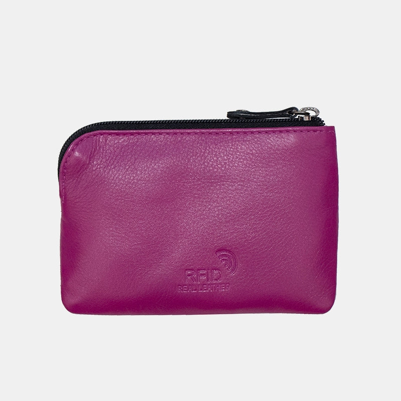 Two Tone Multi Zip Coin Purse - Fuchsia