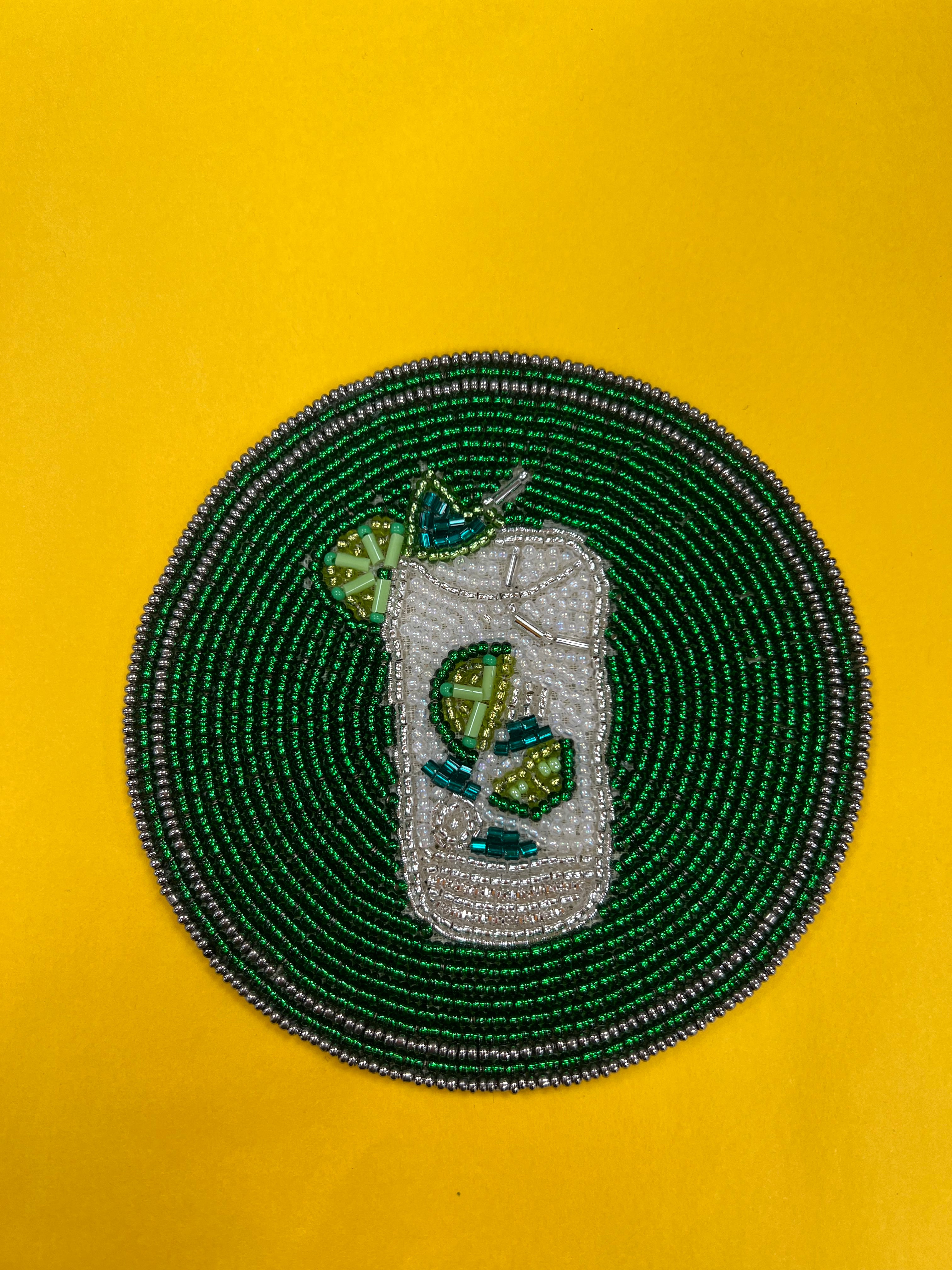 Beaded Cocktail Motif Coasters