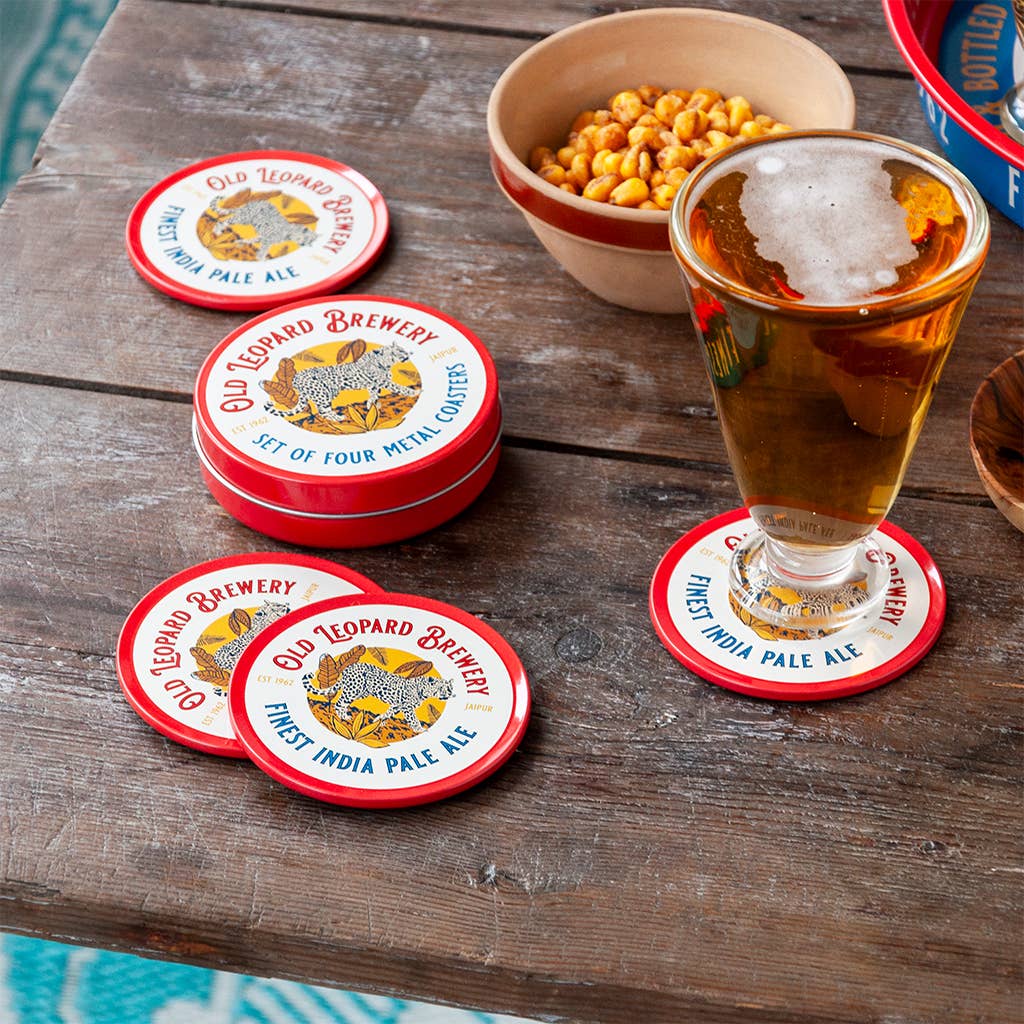 Metal Coaster Set of 4 - Old Leopard Brewery
